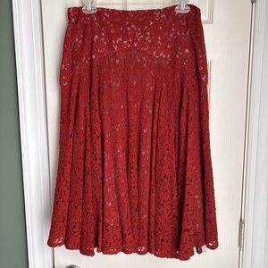 Anthropologie’s Moulinette Soeurs Nolana Terra Cotta Lace Skirt Size 10